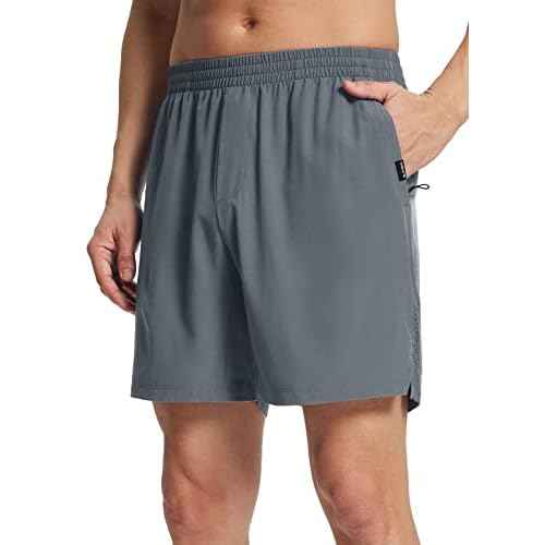 baleaf Men's 5'' Running Shorts Quick Dry Lightweight Unlined 2 Zipper Pockets Workout Gym
