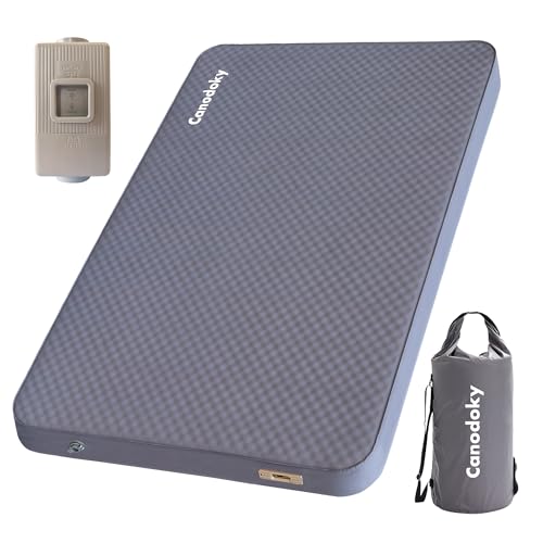 4" Ultra-Thick Self-Inflating Sleeping Pad with 3-in-1 Rechargeable Pump, Air Adjustable Foam Camping Mattress, 9.5R Heav...