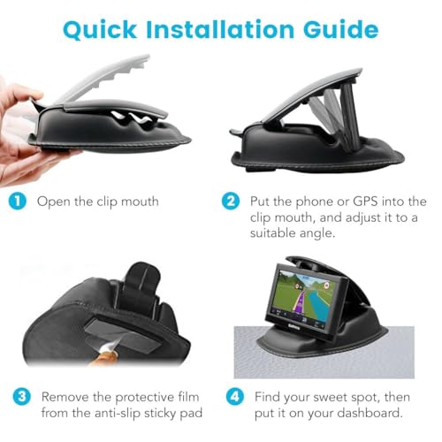 APPS2Car GPS Car Truck Mount, Non-Slip GPS Bean Bag Dash Mount 2-in-1 Anti-Skid Friction Dashboard Sandbag Clamshell Phone...