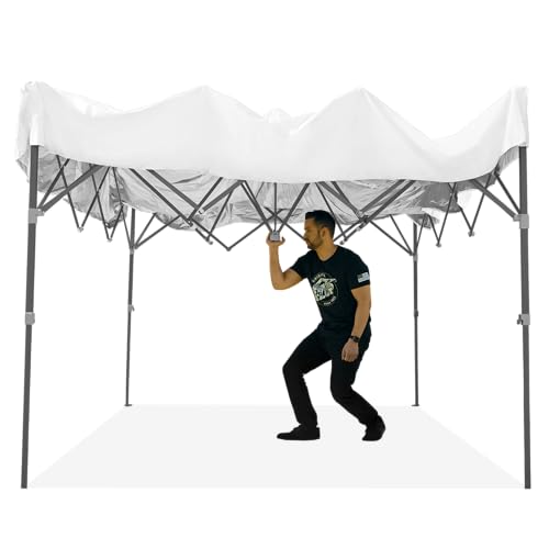 E-Z UP Patriot ONE-UP Technology Vented Shelter, 10' x 10', White