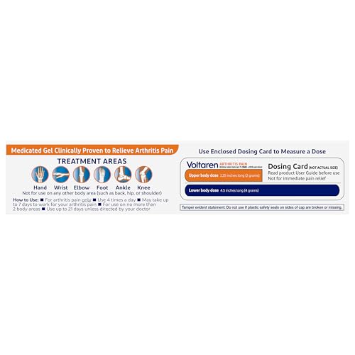 Voltaren Arthritis Pain Relief Gel, Diclofenac Sodium, 1% (NSAID), Clinically Proven Powerful Pain Reliever with Easy Open Flip Top Cap, No Prescription Needed, 5.3oz