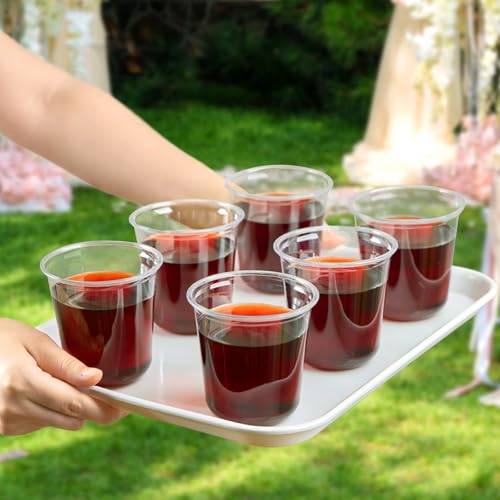 Jycnolm 100 Pcs Disposable Stemless Glasses 12 Oz Plastic Wine Glasses Cocktail Clear Party Cups for Meeting, Wedding, Bir...