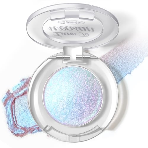 HOSAILY Holographic Duochrome Blue Glitter Eyeshadow, Color Shift Metallic Shimmer Eyeshadow Palette, Chameleon Sparkle In...