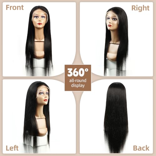 Lace Front Wigs Human Hair 13x4 Straight Lace Front Wigs HD Transparent 200% Density Glueless Wigs For Black Women Pre Plucked With Baby Hair 24inch
