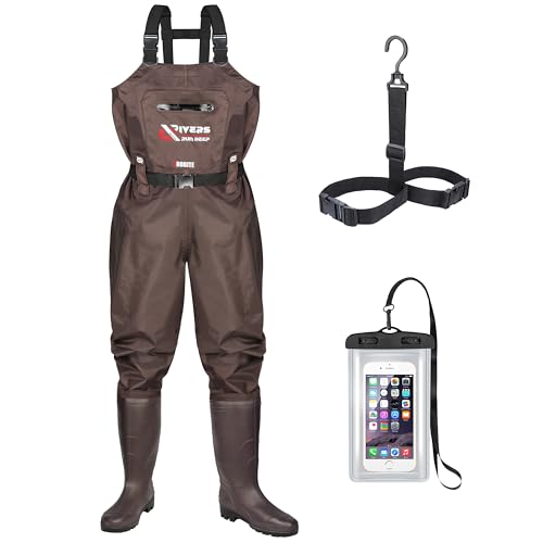 PROBITE Upgraded 210D Nylon Chest Waders with Boots - Waterproof PVC Fishing & Hunting Waders for Men, Breathable Wading Gear