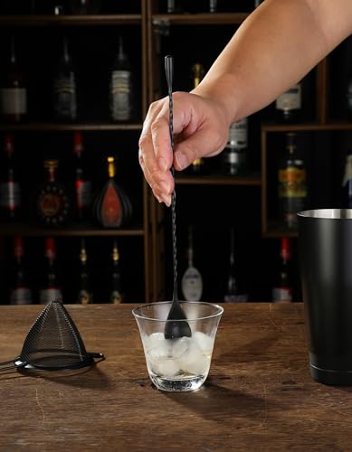 Cocktail Shaker Set - 13-Piece Bar Accessories Kit w/Weighted Boston Shaker, Strainer, Jigger, Muddler,Mixing Spoon and Mo...