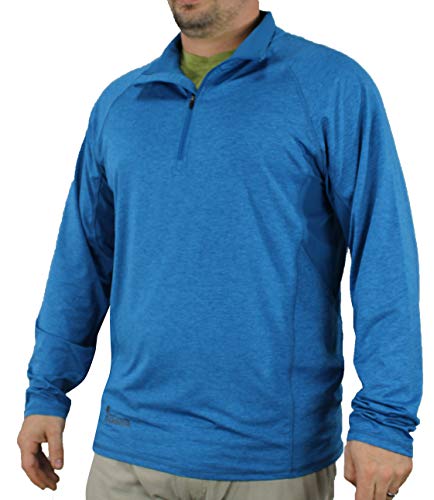 Men's Athletic UPF 50+ Quick Dry Lightweight Long Sleeve Sun Protection Zip Pullover