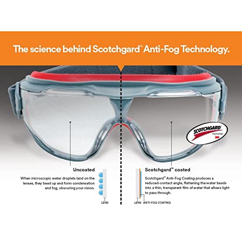 3M GoggleGear 500 Series GG501SGAF, Clear, Scotchgard Anti-fog Lens, 1 Pair