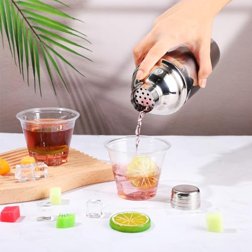 Nitial 6 Pcs Bar Cocktail Shaker Professional Stainless Steel Martini Drink Mixer with Built-in Strainer for Bartending No...