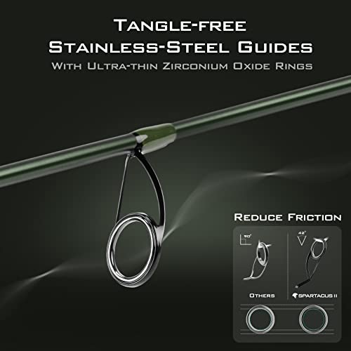 KastKing Spartacus II Fishing Rods - IM6 Graphite Blanks Casting & Spinning Rods, 2-Piece Rods with Extra Tip Section, PTS...