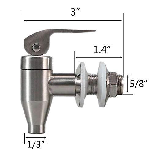 Stainless Steel Beverage Water Drink Dispenser Durable Replacement Push Style Spigot Faucet Food Grade Polished Finished,2...