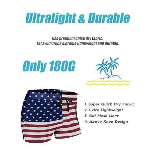 COOFANDY Men's Square Leg Swim Briefs Athletic Quick Dry Bathing Suit Square Leg Board Short for Men