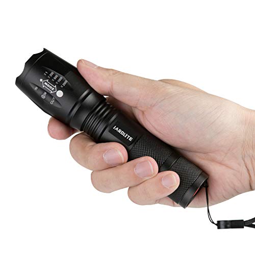 JARDLITE LED Emergency Handheld Flashlight, 4 Pack, Adjustable Focus, Water Resistant with 5 Modes, Best Tactical Torch fo...