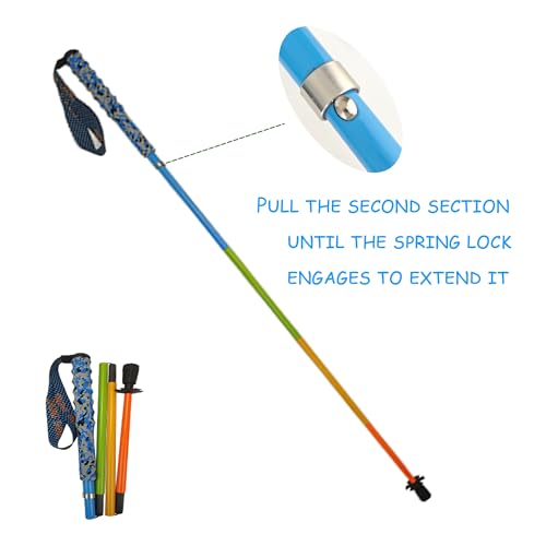 OKHEALING Trekking Poles Ultralight Carbon Fiber Folding Trekking Poles Set of 2, Hiking Poles with Moisture Wicking Handl...