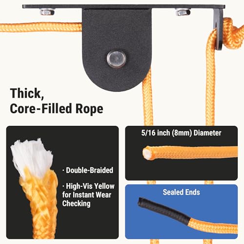 RoakyRoasy Kayak Hoist for Garage Ceiling with Metal Pulley System Holds 150 lbs, 5.5" Low-Profile Canoe Storage Lift, Par...