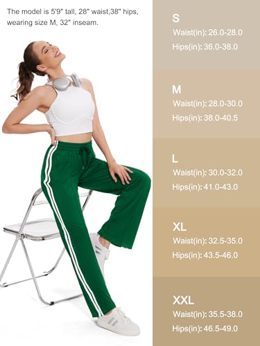 Tapata Women's 28/30/32/34 Inseam Track Pants Loose Straight Leg Jogging Sweatpants Warm-Up Sports Athletic Running