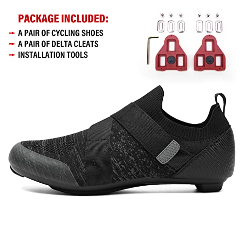 Unisex Cycling Shoes Compatible with Peloton Bike & SPD Indoor Road Riding Biking Bike Shoes with Delta Cleats Included fo...