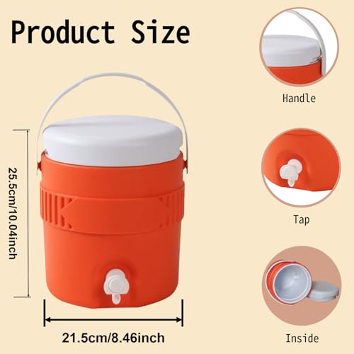 1 Gallon Portable Sports Cooler Water Drink Beverage Dispenser, Insulated Cooler Water Drink Dispenser with Spout Handle, ...