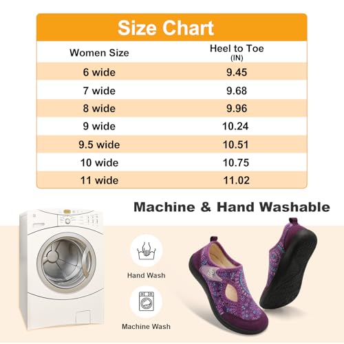 Leisfit Womens Slippers Wide Diabetic Shoes Adjustable Arthritis Edema House Shoes Indoor Outdoor Slippers