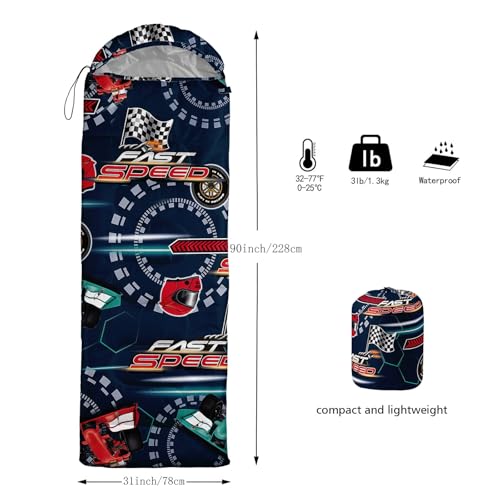 Smell Sunshine Kids Sleeping Bag for Boys Girls,Cartoon Football Print-Lightweight Warm Portable Outdoor Indoor-Waterproof...