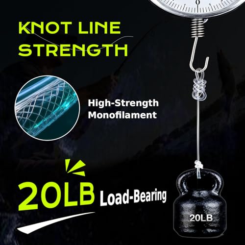 Pre-Tied Dropper Loop Knots Fishing Line, 80 Knots Monofilament Leader with 5.5" Loop Diameter & 18" Spacing, Saltwater & ...