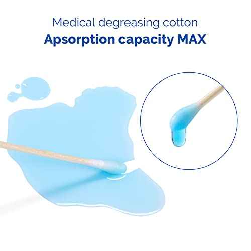 JMU Medical Cotton Swabs, Cotton Swabs with Wooden Sticks, 1000 Count