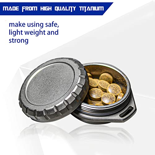 WANERSEN Titanium Waterproof Pill Case Travel Pill Organizer Bottle EDC Capsule Container Portable Pocket Metal Box with C...
