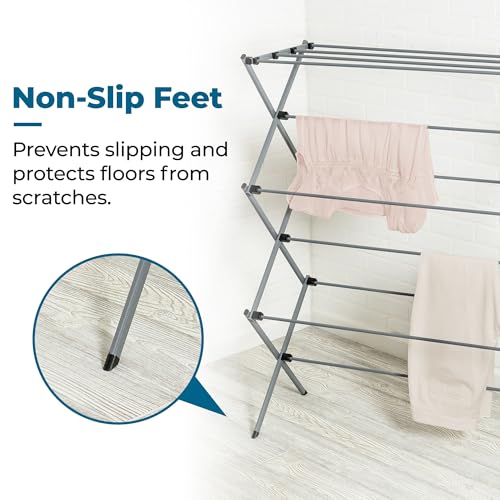 Honey-Can-Do Collapsible Laundry Drying Rack, Sturdy Steel, Foldable & Portable Clothes Drying Rack, Space-Saving Design, ...