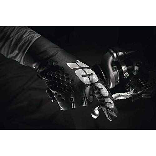 100% BRISKER Cold Weather Motocross & Mountain Bike Gloves - Warm Winter MTB & MX Powersport Racing Protective Gear (SM - Black/Grey)