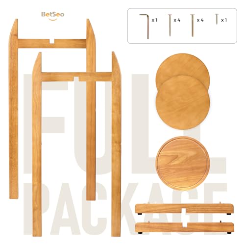 Natural Solid Wood Water Dispenser Floor Stand (32.8" Hight-11.2" Wide) Drink Dispenser Floor Stand with 3 Round Shelfs In...