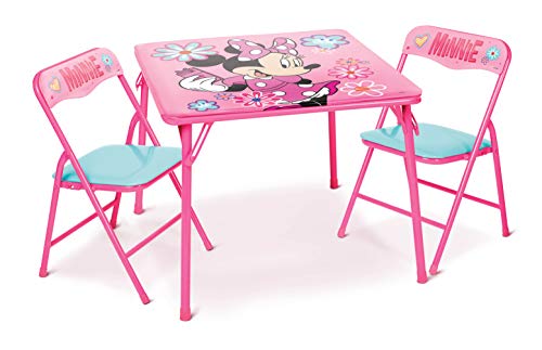 Minnie Mouse Kids Table & Chairs Set for Kid and Toddler 36 Months Up To 7 years, Includes: 1 Table (24"L x 24"W x 20"H), ...