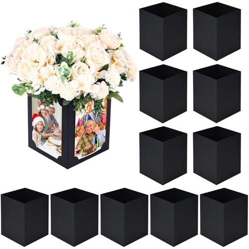Tongnian 12 Pcs Picture Centerpieces for Table - 6 Inch Photo Display Frame & Hollow Picture Props Box for Congrats Grad D...