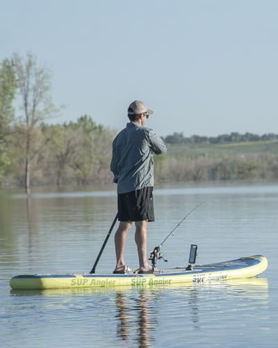 SUP Angler X-Wide Inflatable Fishing Paddle Board with Seat, Choose Accessories Package, Adjustable Fishing Rod Holders, A...