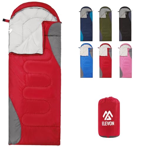 Elevon Sleeping Bag for Adults Teens Kids Cold Warm Weather, Portable Waterproof & Lightweight, Compact with Compression S...