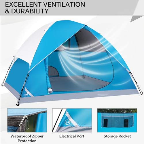 JELUCAMP 1/2/4/5/6 Person Dome Tents for Camping, Lightweight Portable Backpacking Tent, Small Easy Set Up Outdoor Waterpr...