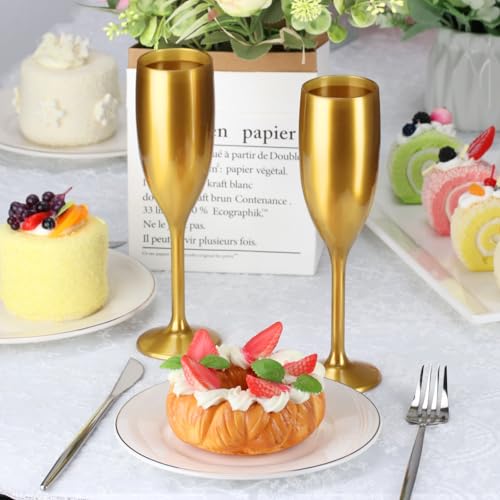 XUWAIDSGN Acrylic Champagne Flutes Toasting Glasses Unbreakable Mimosa Bar Reusable Wine Glasses Vintage Champagne Flutes ...