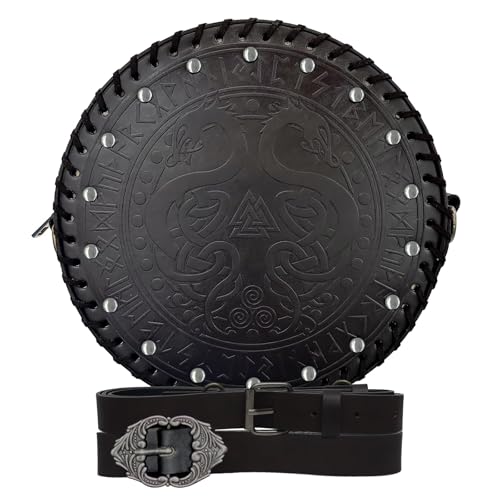Renaissance Bag for Women,Viking Embossed Faux Leather Belt Purse Medieval Waist Bag,Ren Faire Accessories Gift for Trave...