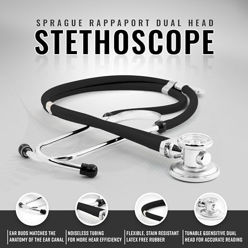 ASA TECHMED Medical Starter Kit – Stethoscope, Durable Blood Pressure Monitor, EMT Shears & Protective Carrying Case – Ide...