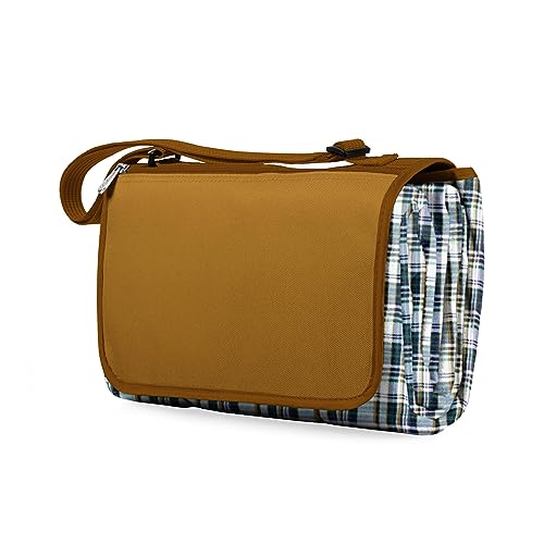 PICNIC TIME Outdoor Picnic Blanket Tote, 59"x51" Foldable Beach & Camping Blanket with Soft Fleece, Water-Resistant Botto...