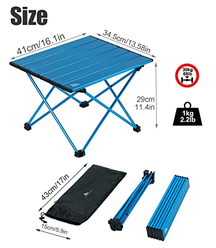 iClimb 1 Folding Table and 1 Anti-Sinking Large Feet Chair Bundle, Ultralight Compact for Adults Outdoor Backpacking Hikin...