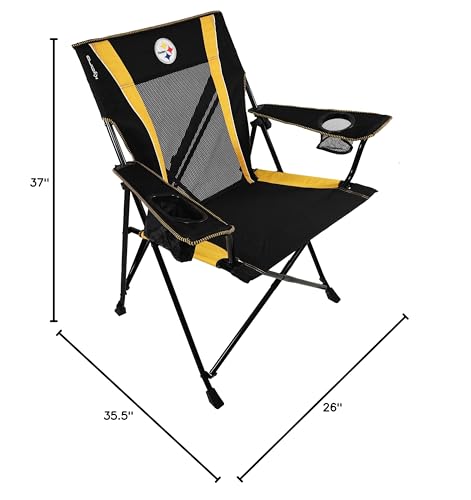Kijaro Sports Fan Folding Chair, 26" L x 35.5" W x 37" H, Pittsburgh Steelers