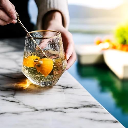 Oojami 40 count Diamond Unbreakable Stemless Plastic Wine Champagne Whiskey Glasses Elegant Durable Disposable Indoor Outd...