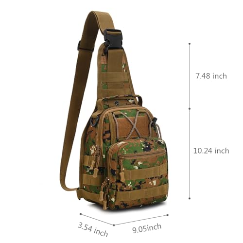 Viriber Tactical Backpack, Waterproof Military Cross-body Molle Sling Shoulder Backpack Chest Bag for Outdoor Every Day Ca...