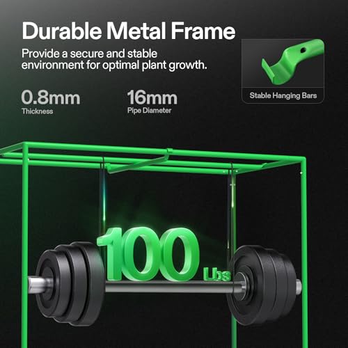 VIVOSUN S425 4x2 Grow Tent, 48"x24"x60" High Reflective Mylar with Observation Window and Floor Tray for Hydroponics Indoo...
