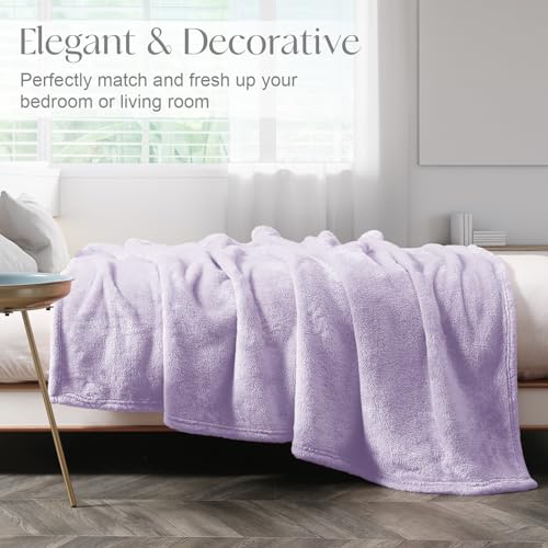 Whale Flotilla Extra Large Lilac Throw Blanket for Couch, Decorative Soft Warm Fleece Bed Blankets, Plush Fluffy Thick Sof...