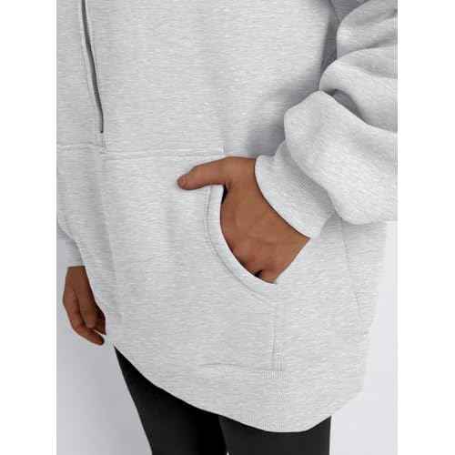 Trendy Queen Womens Half Zip Oversized Sweatshirts Casual Pullover Long Sleeve Shirts Fall Fashion 2024 Winter Clothes