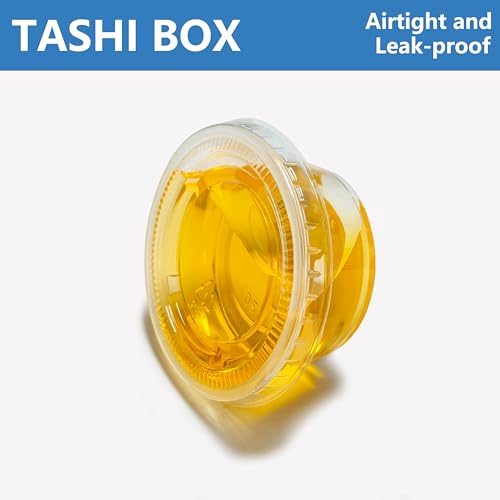 TashiBox Plastic Portion Cups with Lids [2 Ounce, 200 Sets] Disposable Plastic Cups for Meal Prep, Salad Dressing, Jellos Shot Cups, Souffle Cups, Condiment & Dipping Sauce Cups