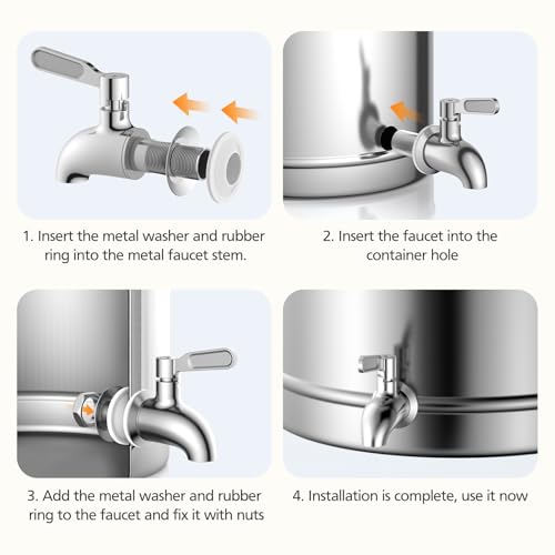 Beverage Dispenser Replacement Spigot, Stainless Steel Water Dispenser Replacement Faucet Compatible with Berkey Water Fil...