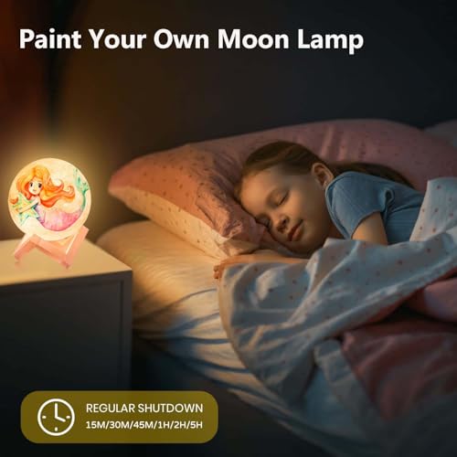 HOLA Paint Your Own Moon Lamp Kit, 2025 Updated USB Rechargeable, DIY Arts Supplies and Crafts Kit, Christmas Gifts for Gr...