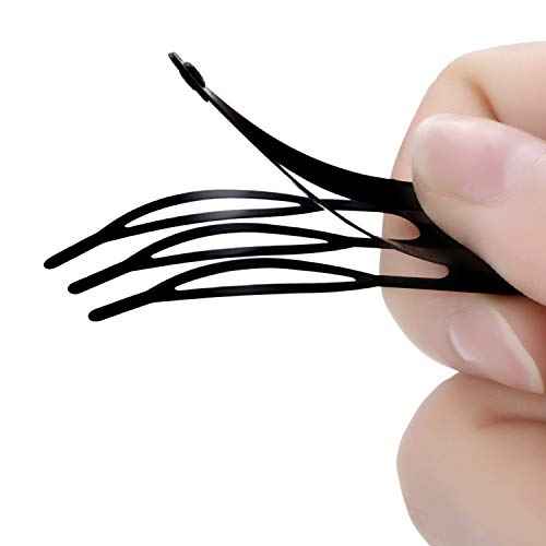 Chinco 24 Pcs Double Grip Hair Clips Metal Snap Clips Women Barrettes for Hair Making, Salon Supplies(Black,2 Inch)